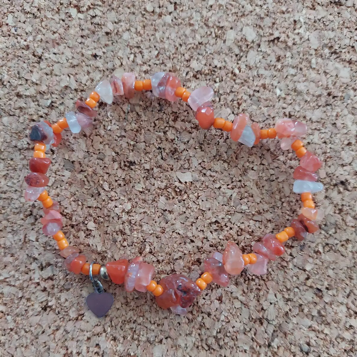 Bracelet cœur cornaline