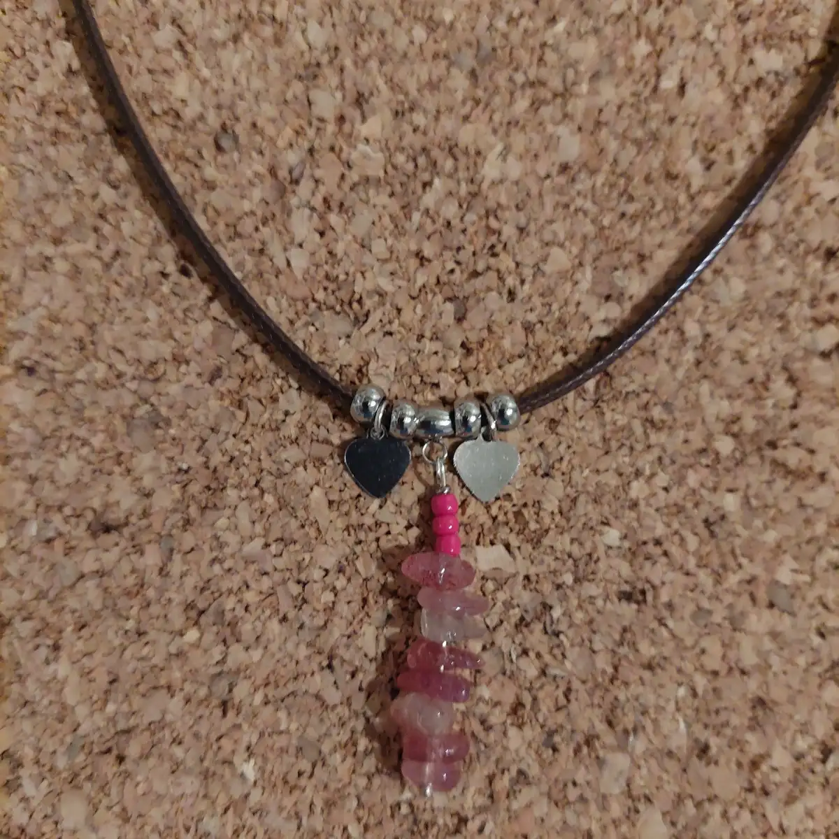collier  quartz fraise