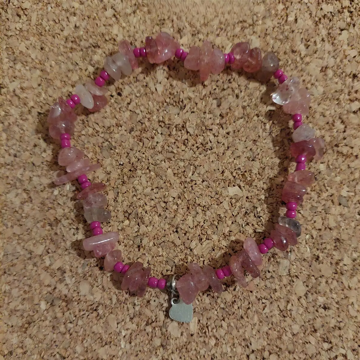 Cheville bracelet quartz fraise