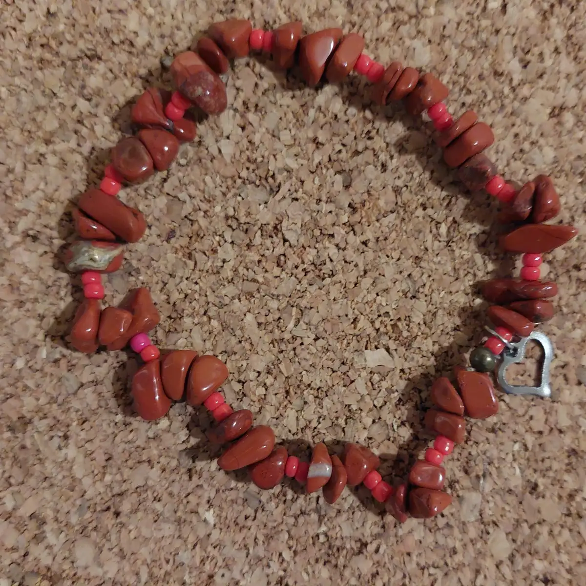 Cheville bracelet Jaspe rouge