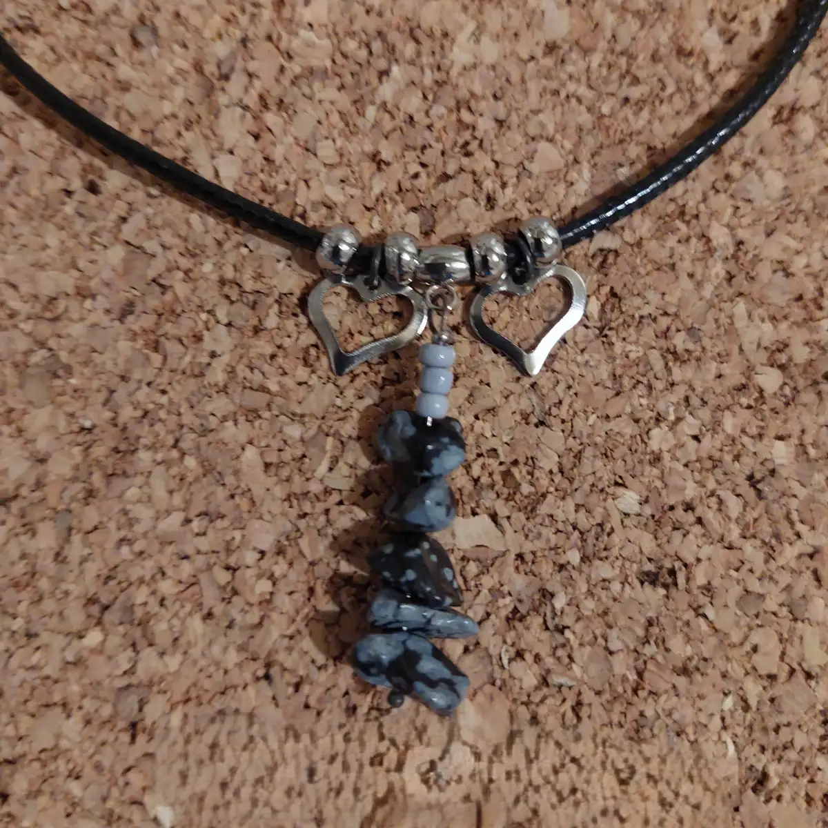 collier cordon flocon de neige