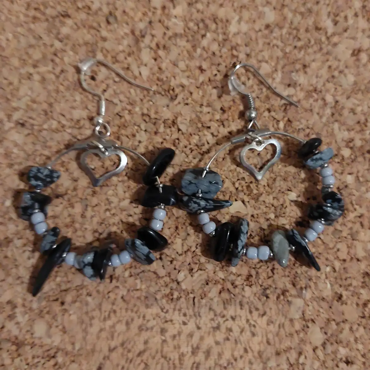 boucle d'oreille créole flocon de neige