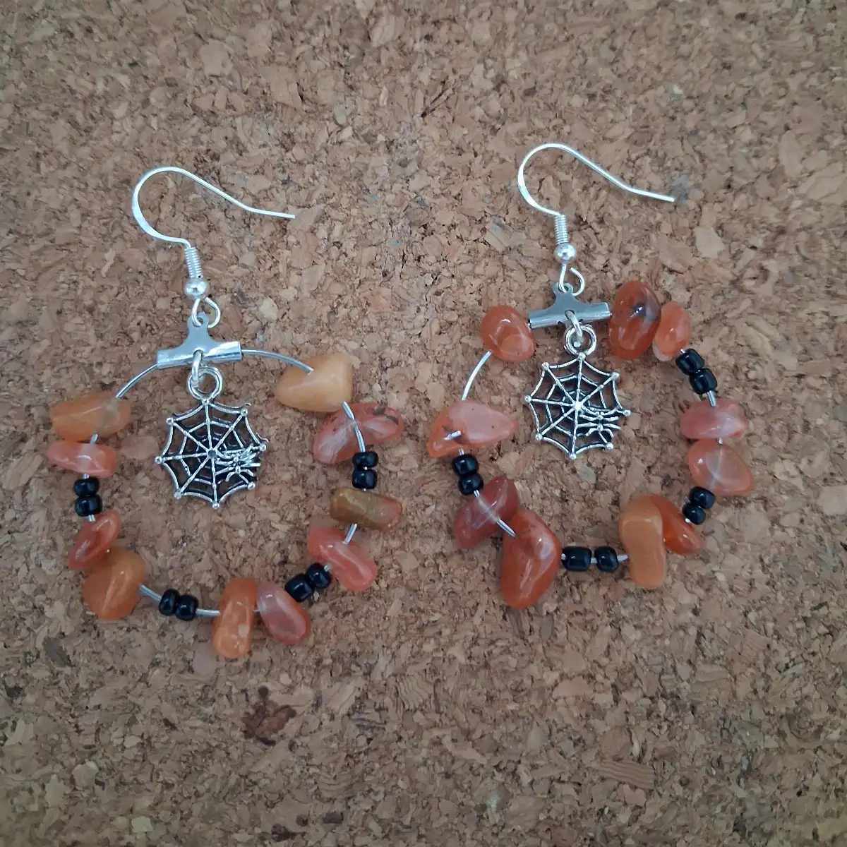 boucle d'oreille créole toile d'araignée
