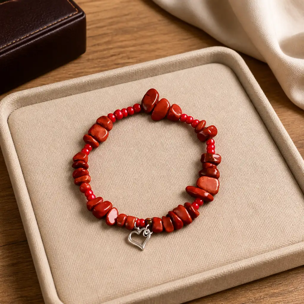 Bracelet jaspe rouge
