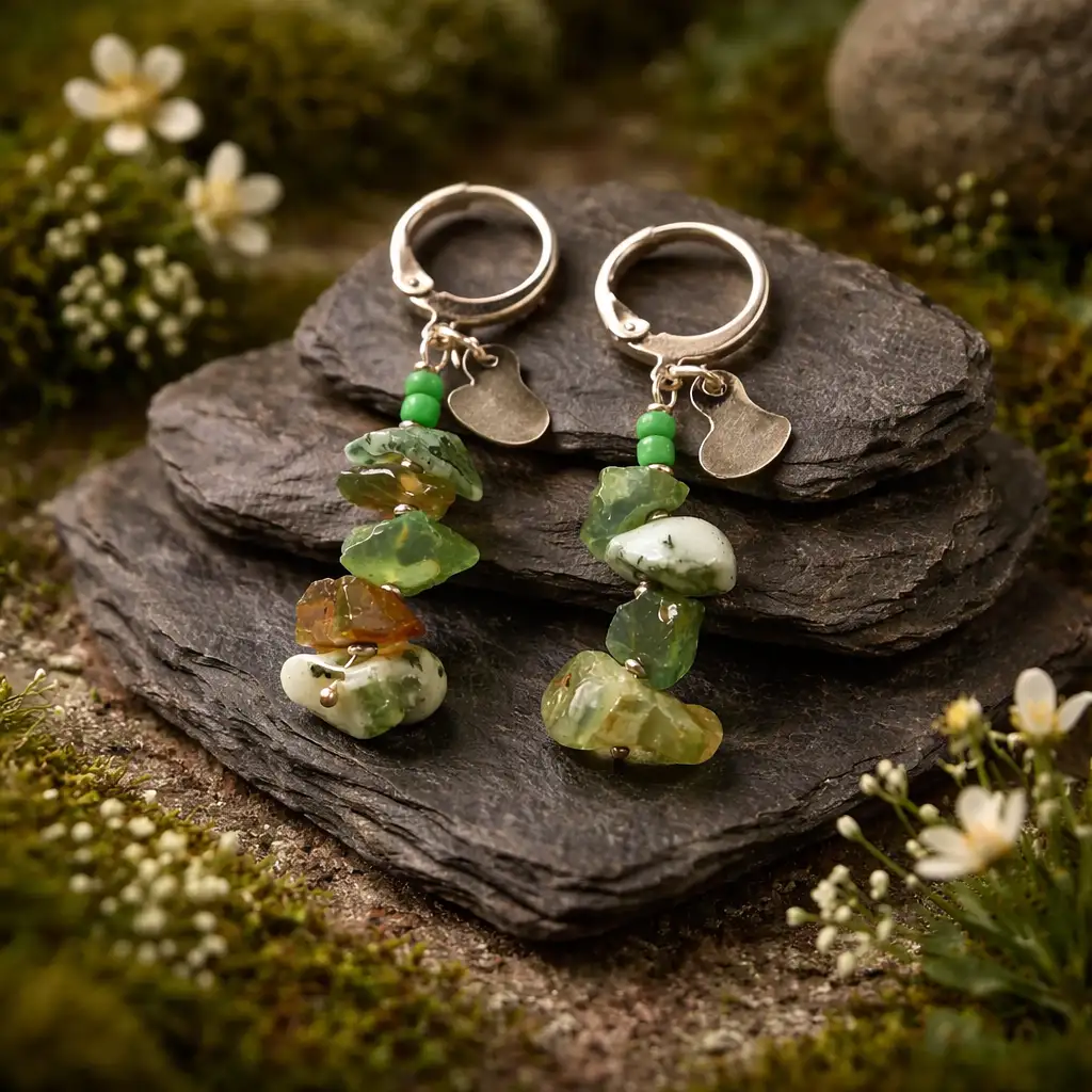 boucle d'oreille longue Agathe mousse