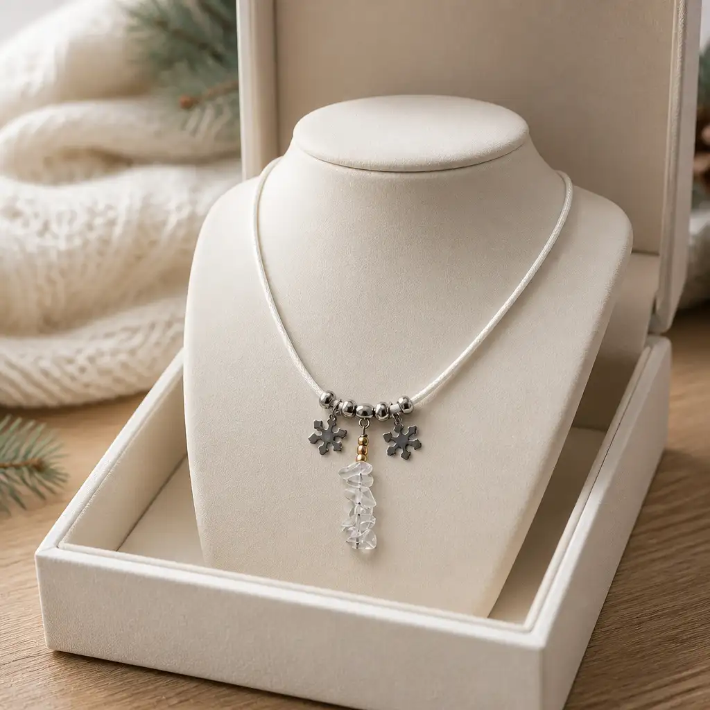 collier cordon cristal de roche