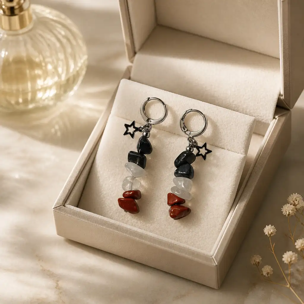 boucle d'oreille long noel