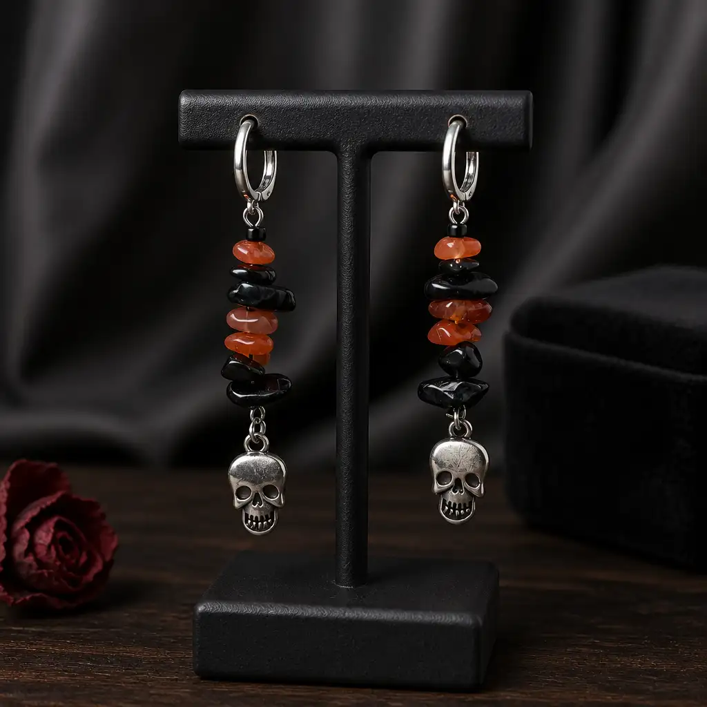 boucle d'oreille tête de mort