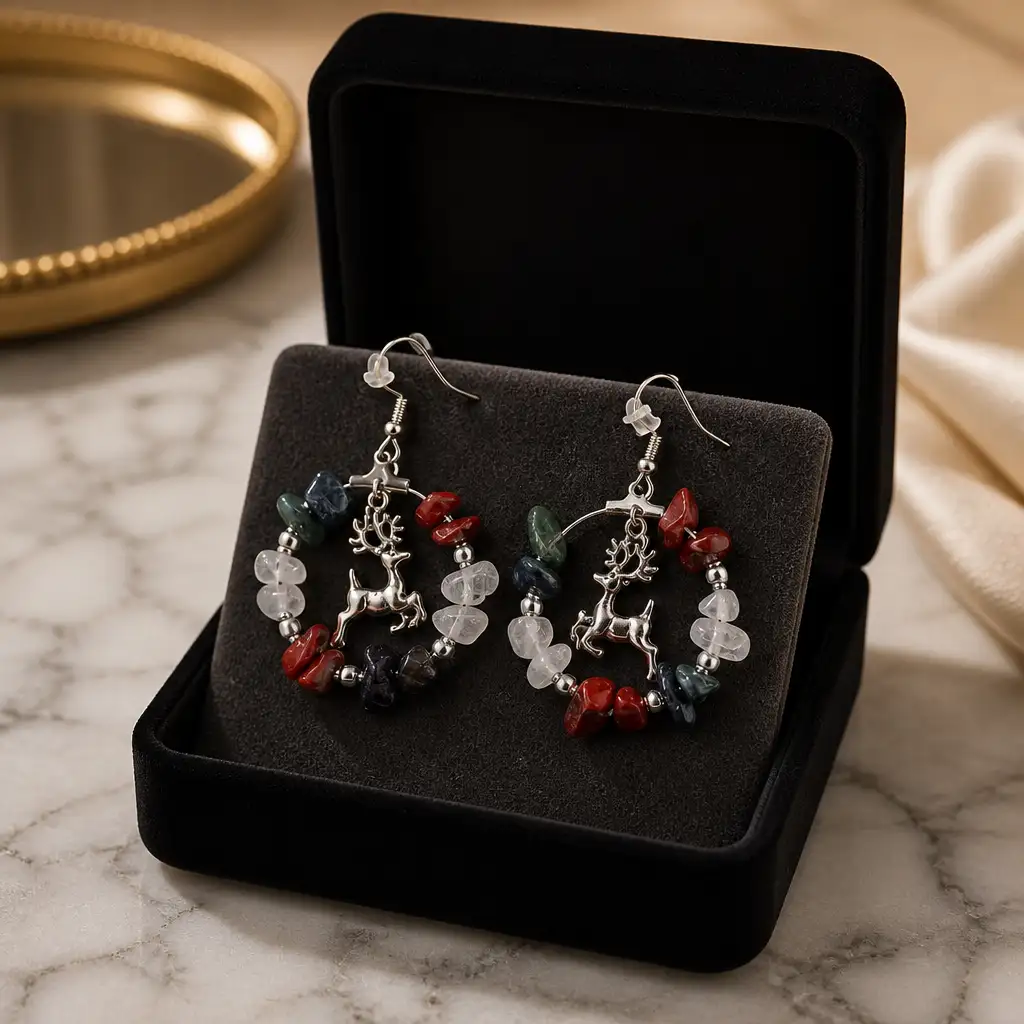 Boucle d'oreille créole noël