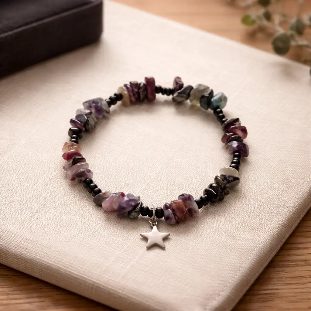 Bracelet pierre tourmaline multico