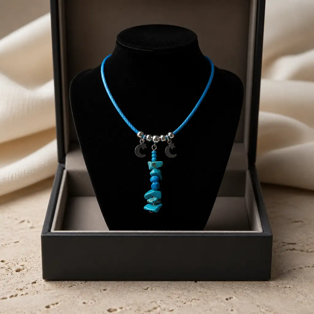 COLLIER CORDON HOWILTE BLEU