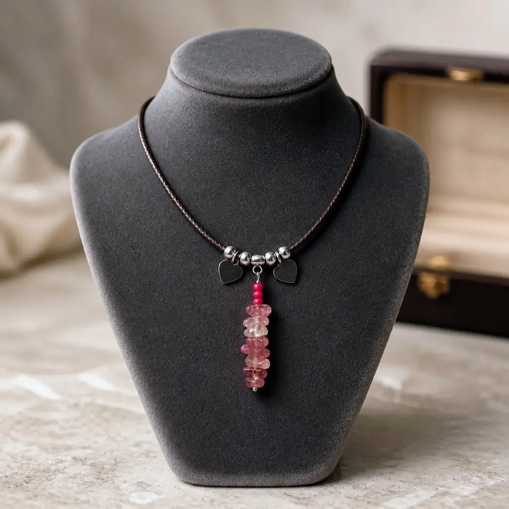 collier  quartz fraise