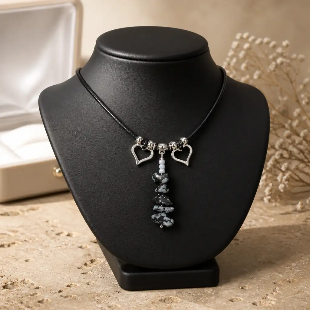 collier cordon flocon de neige