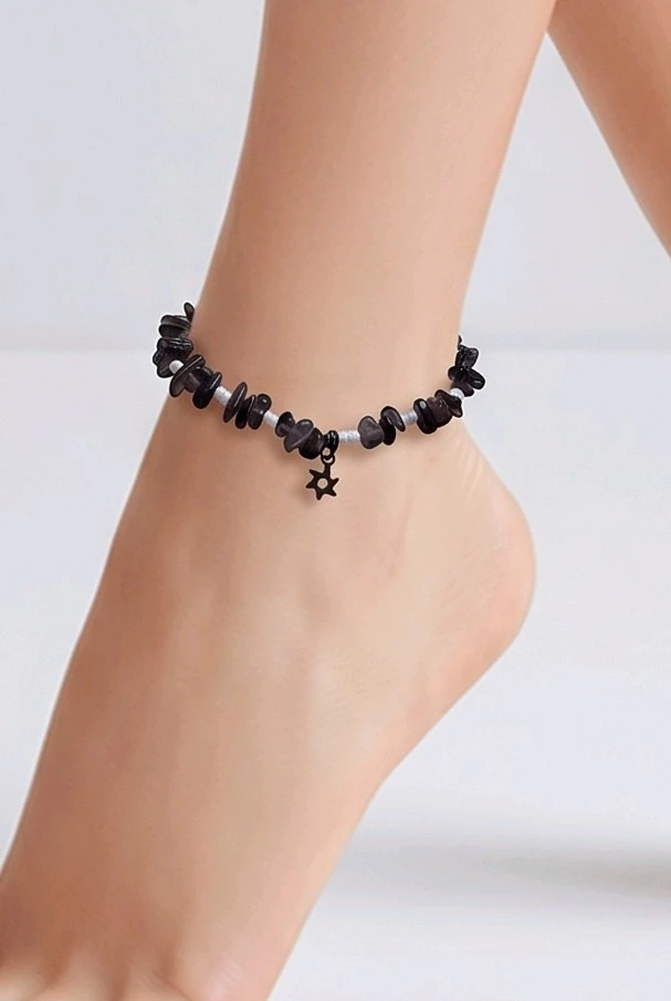 cheville bracelet quartz fumé