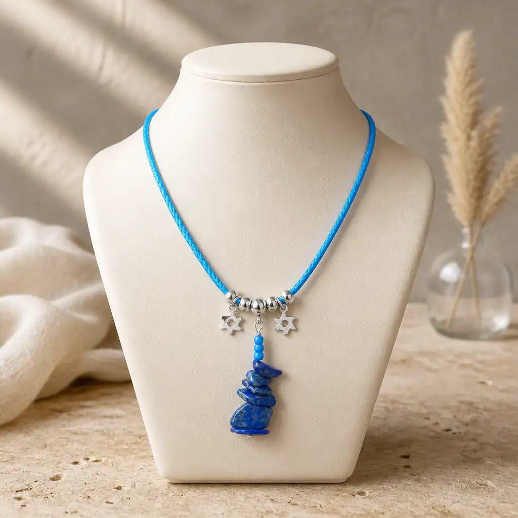 collier cordon lapis lazuli