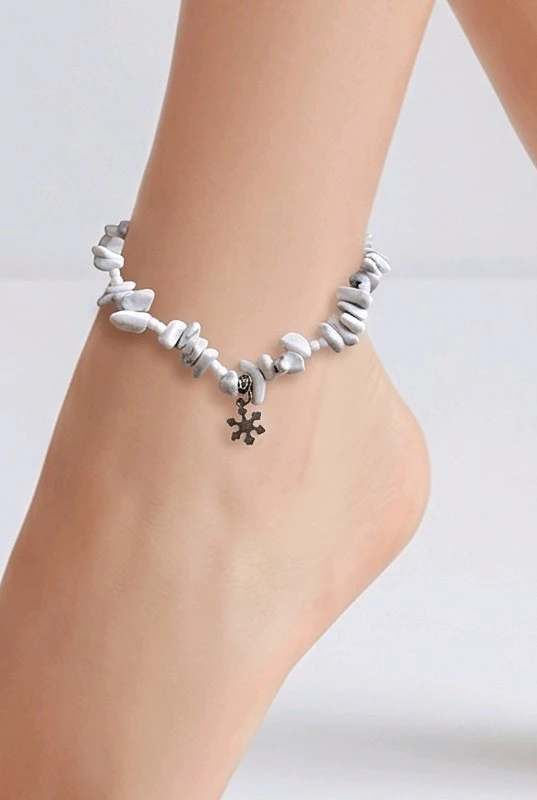 cheville bracelet howlite blanche