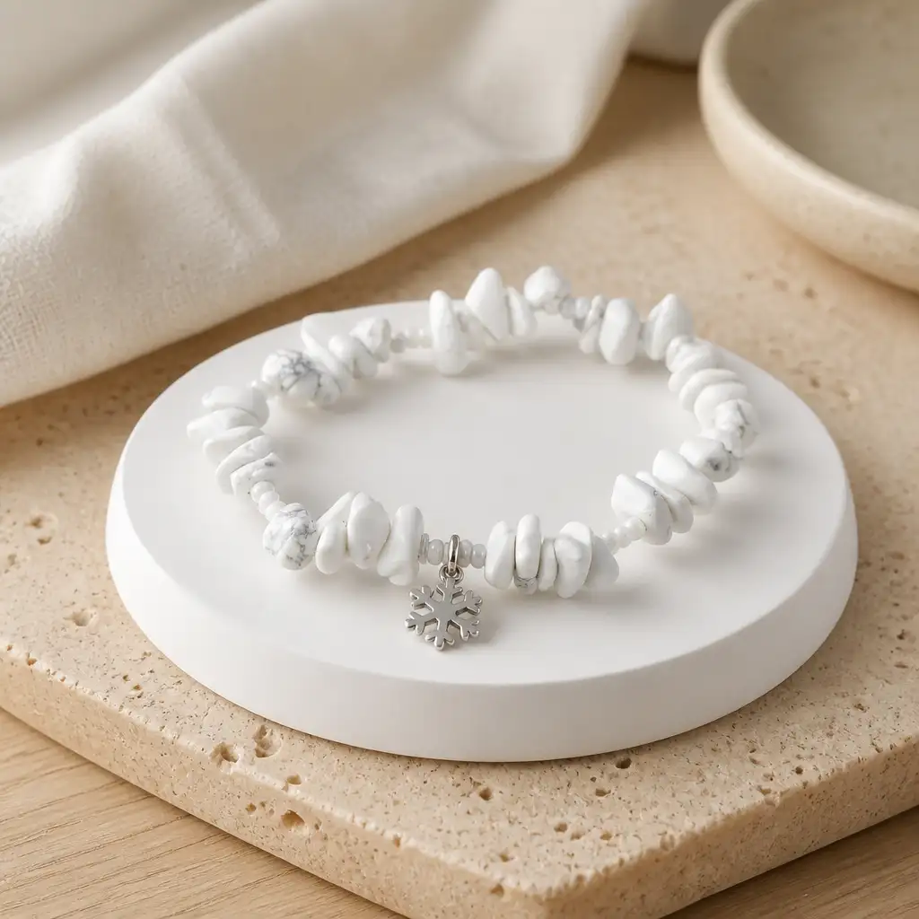 bracelet howlite blanche