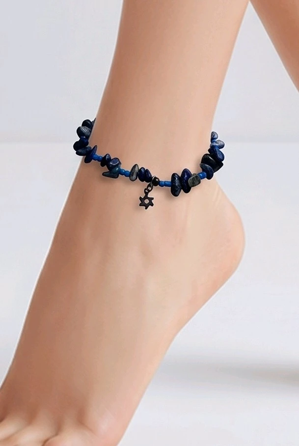 cheville bracelet lapis lazuli