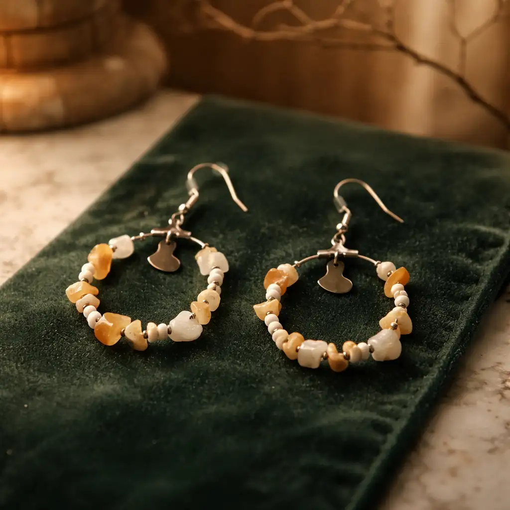 boucle d'oreille créole topaze