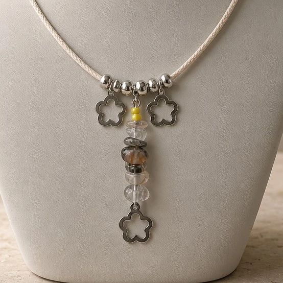 collier cordon quartz rutile