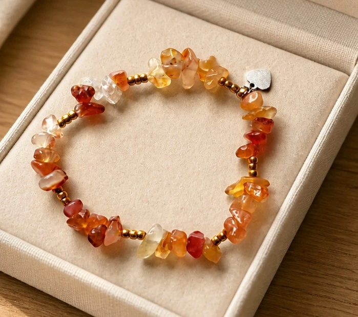 Bracelet cœur cornaline