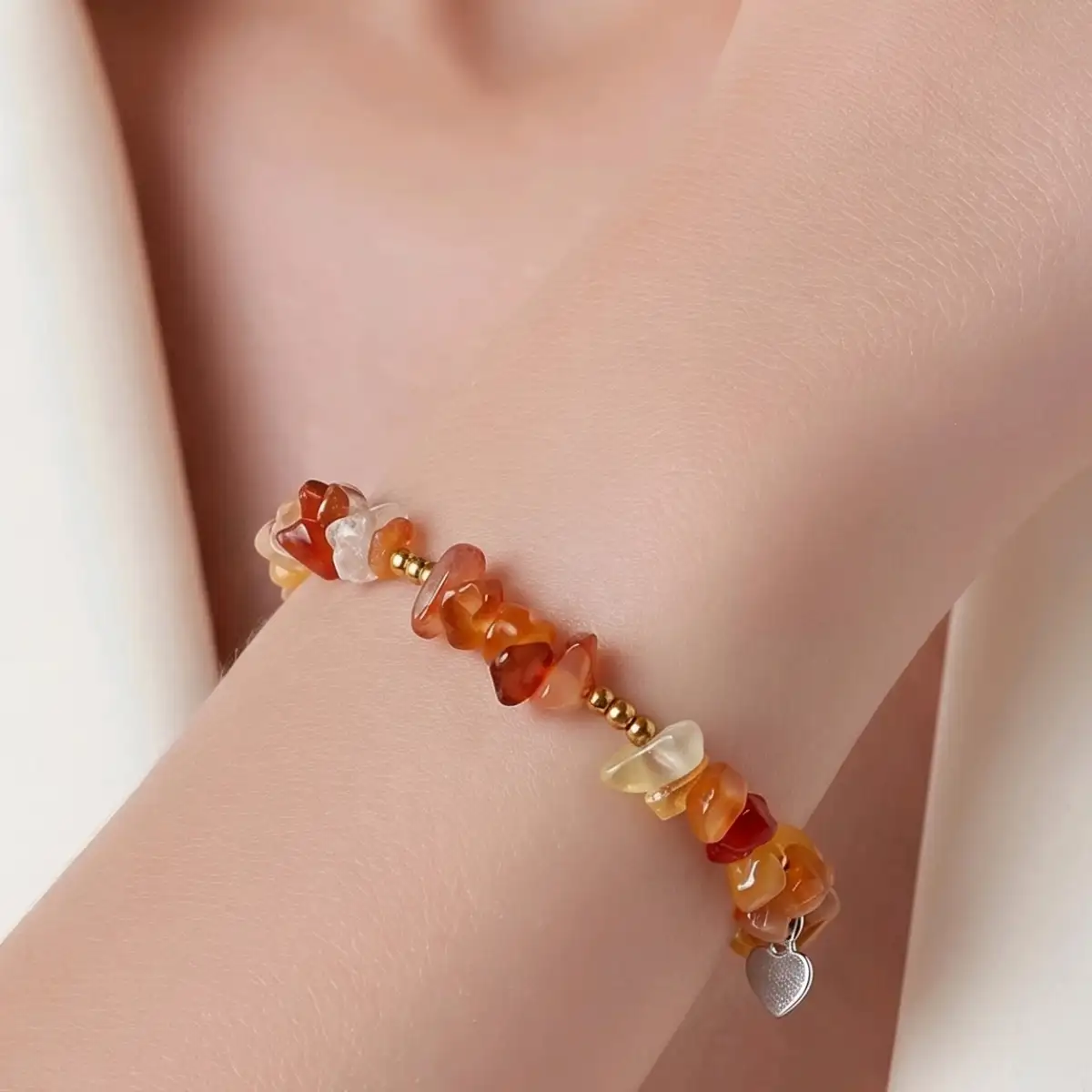 Bracelet cœur cornaline