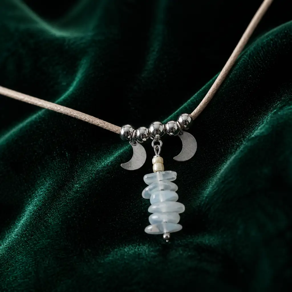 collier cordon pierre de lune