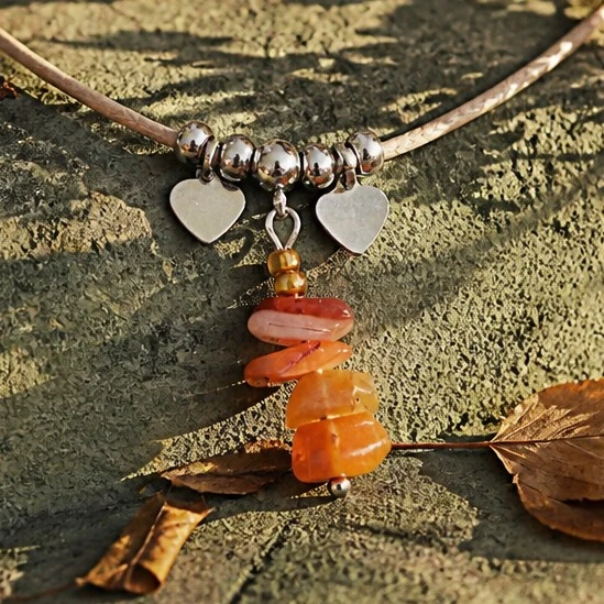 collier cordon cornaline