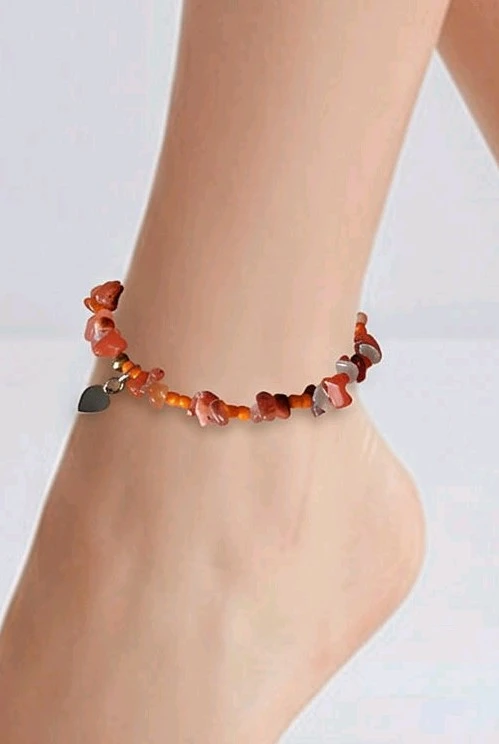 cheville bracelet cornaline