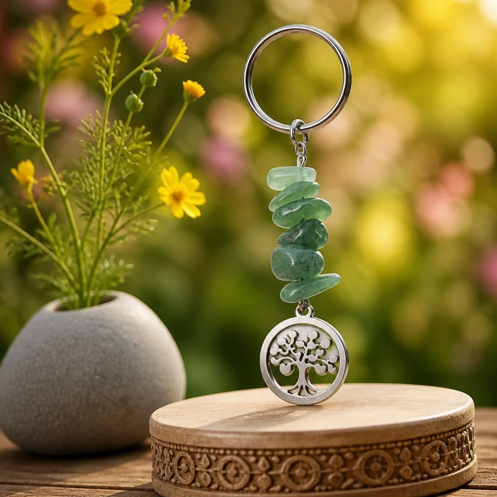 porte clé aventurine verte