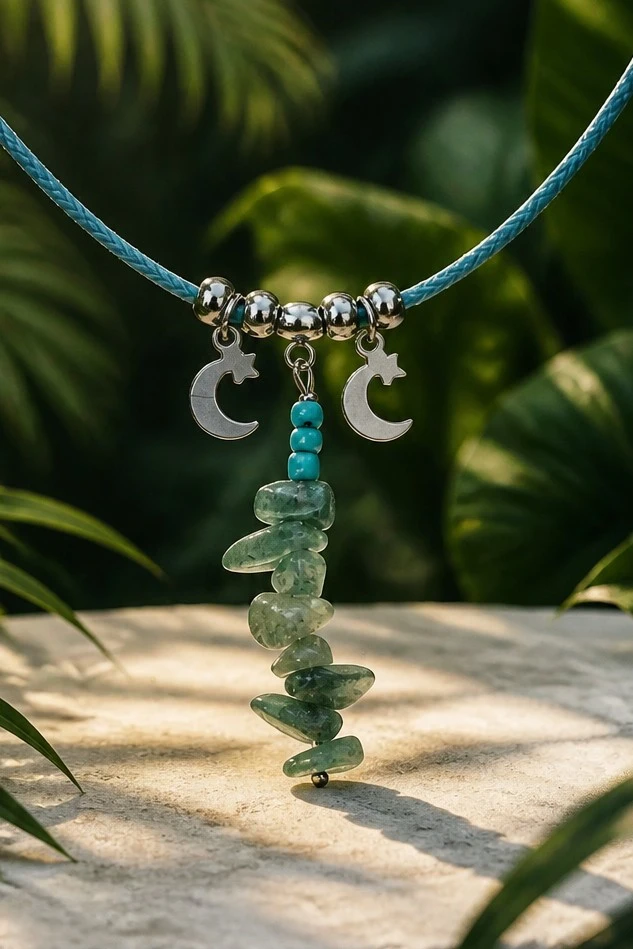 collier cordon aventurine verte