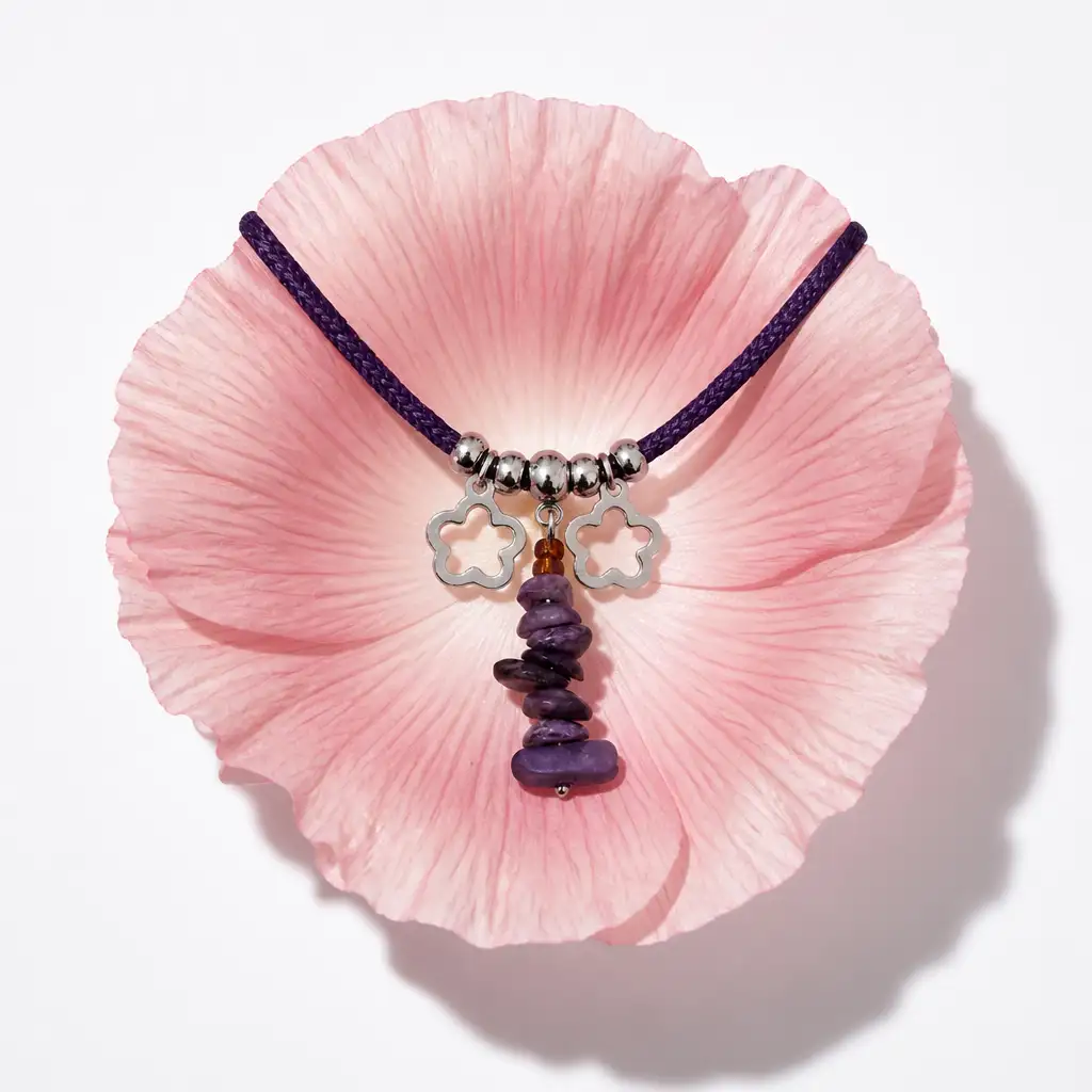 collier cordon en charoite