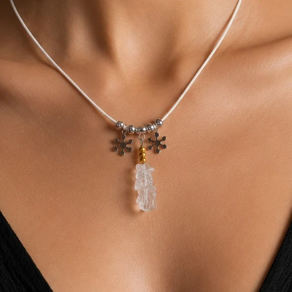 collier cordon cristal de roche