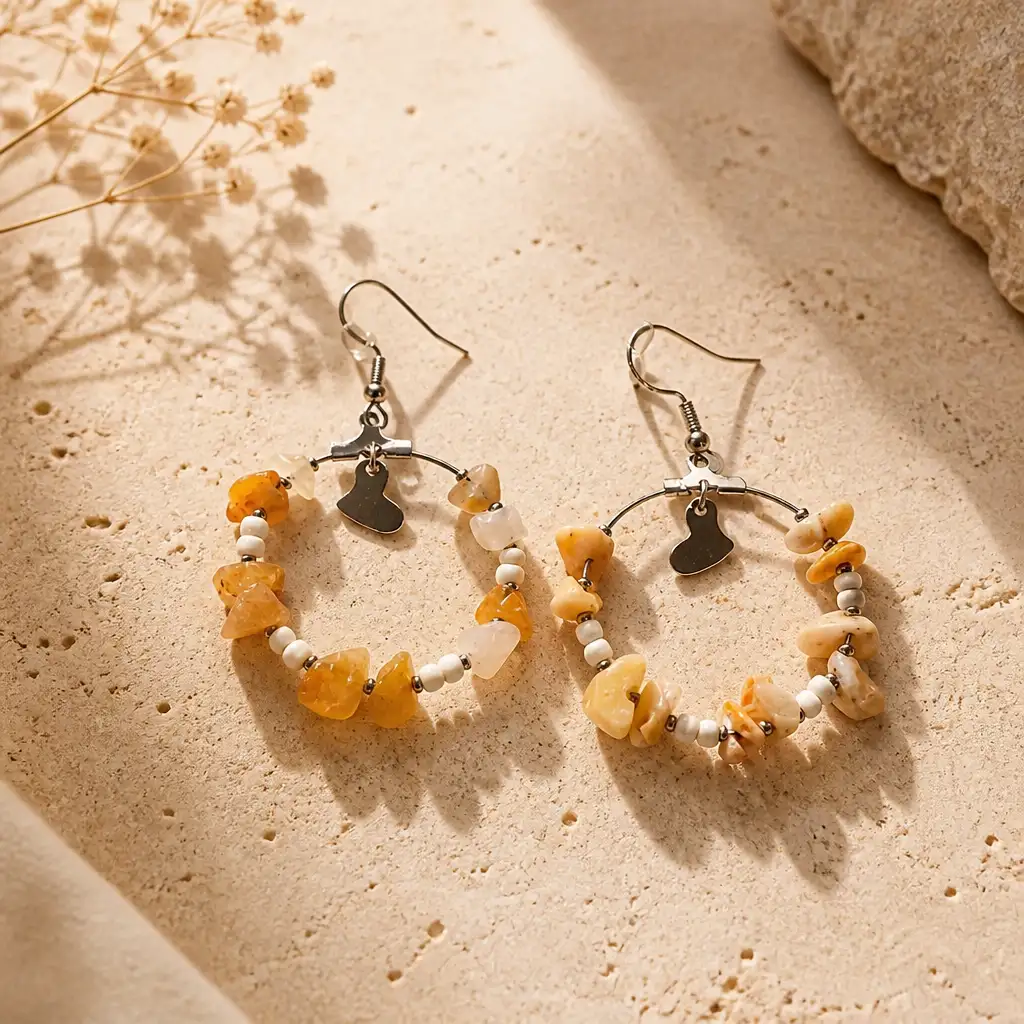 boucle d'oreille créole topaze