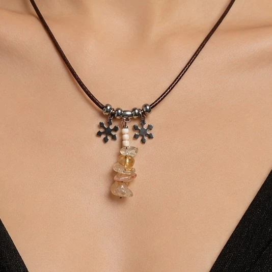 collier cordon citrine