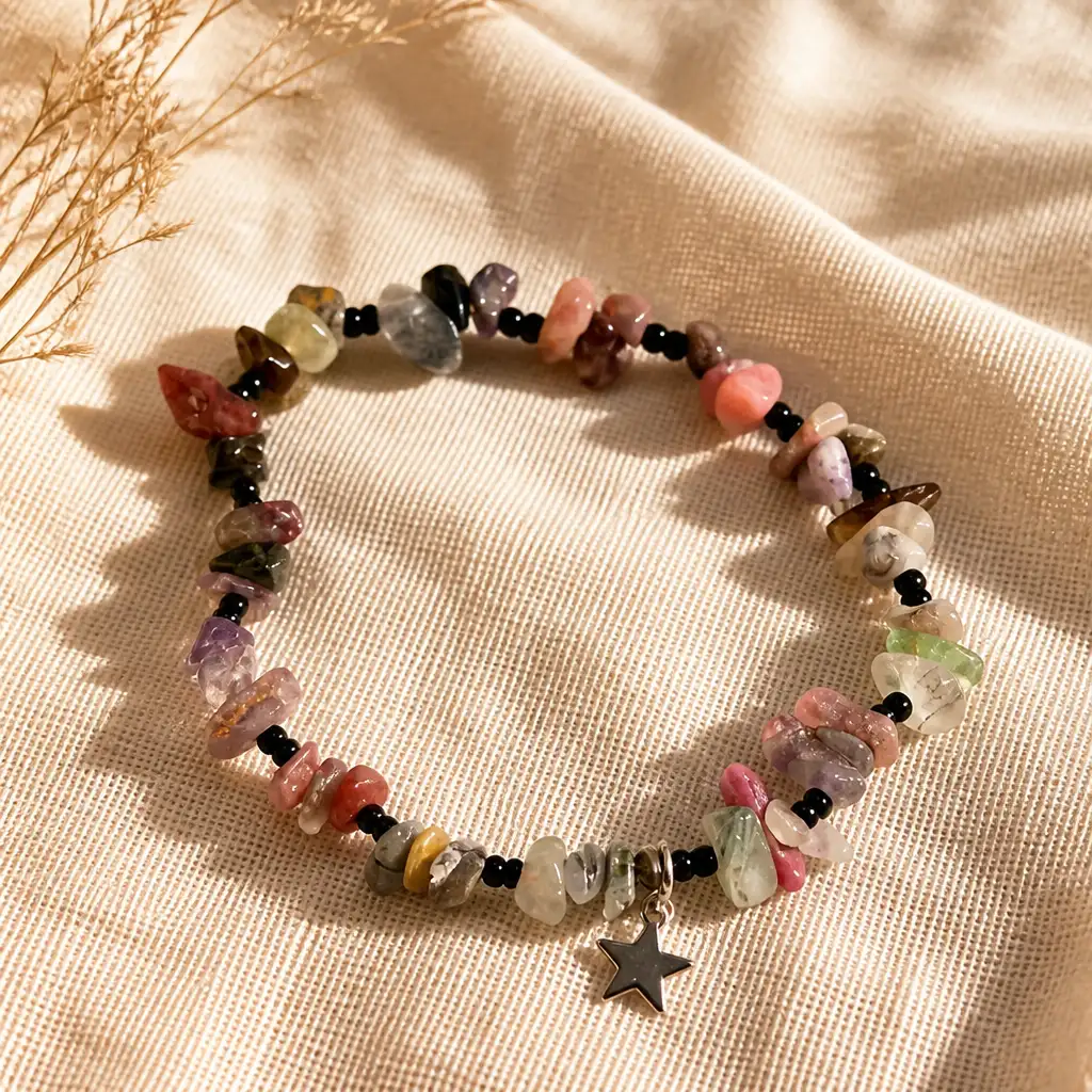 cheville bracelet tourmaline multico