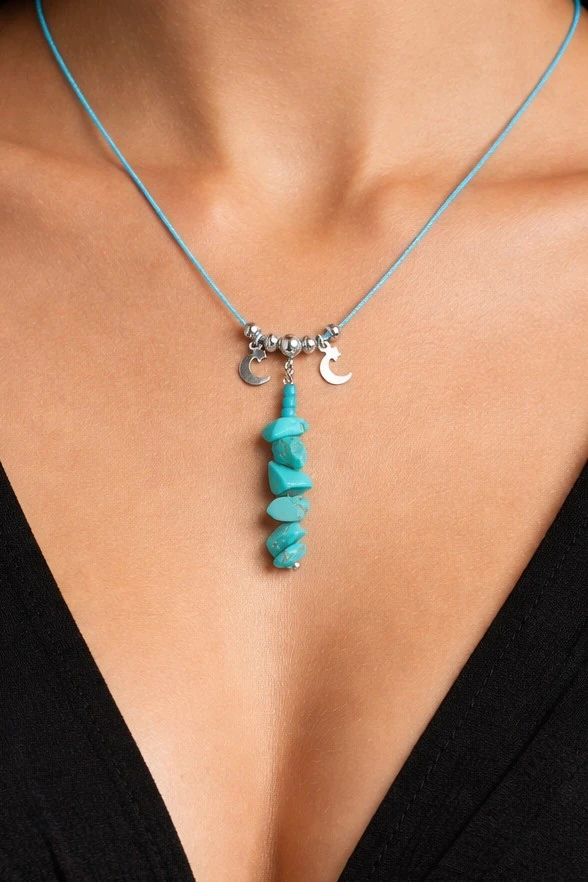 COLLIER CORDON HOWILTE BLEU
