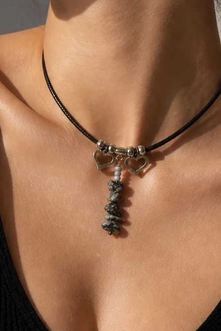 collier cordon flocon de neige